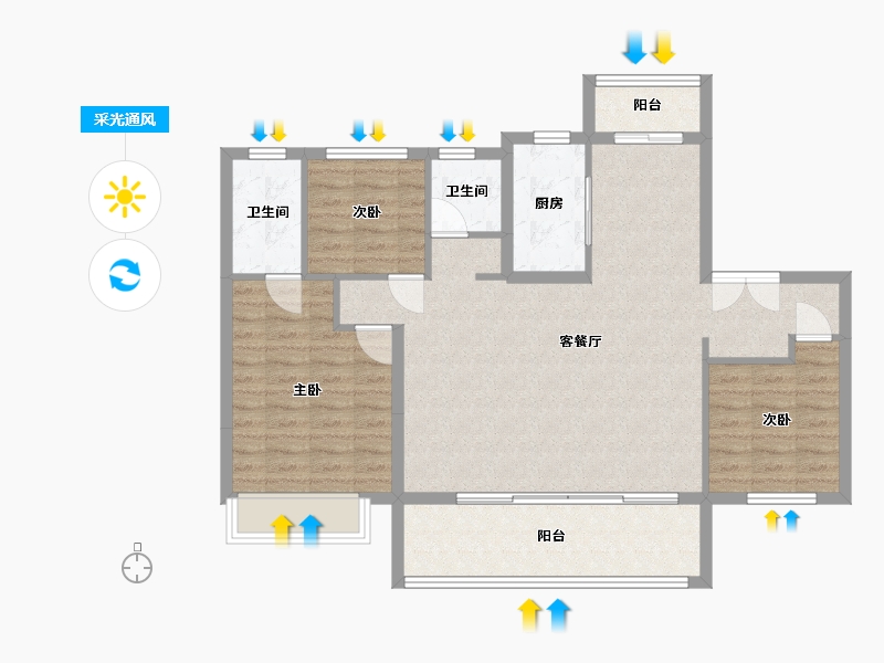 四川省-成都市-国贸锦原-99.41-户型库-采光通风