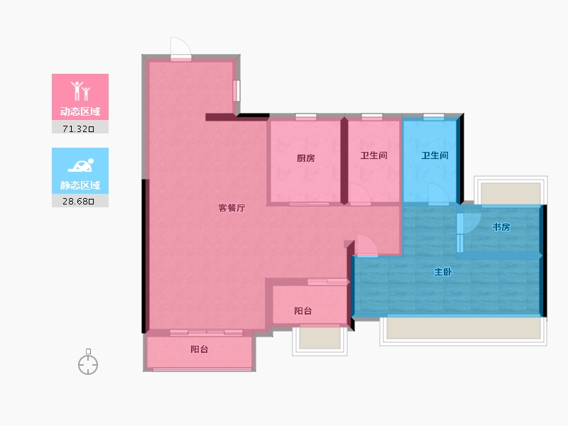 广东省-广州市-华润置地天河润府-90.00-户型库-动静分区