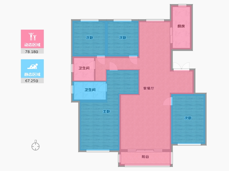 河北省-张家口市-祥瑞城-140.80-户型库-动静分区