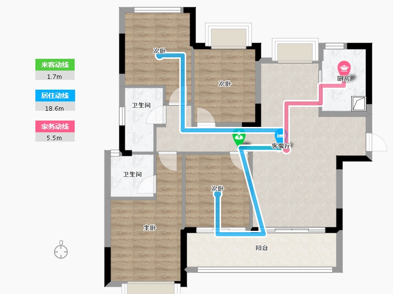 福建省-漳州市-建发朗云-94.40-户型库-动静线