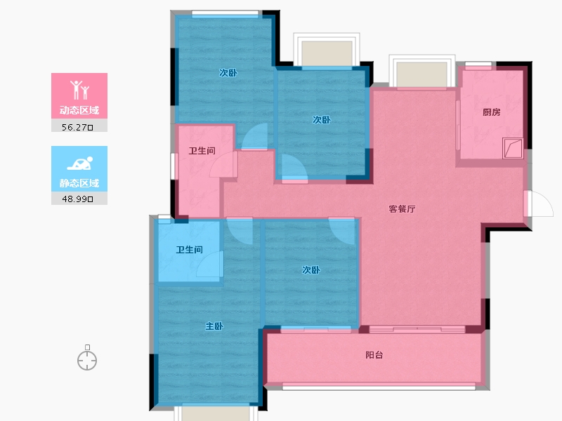 福建省-漳州市-建发朗云-94.40-户型库-动静分区