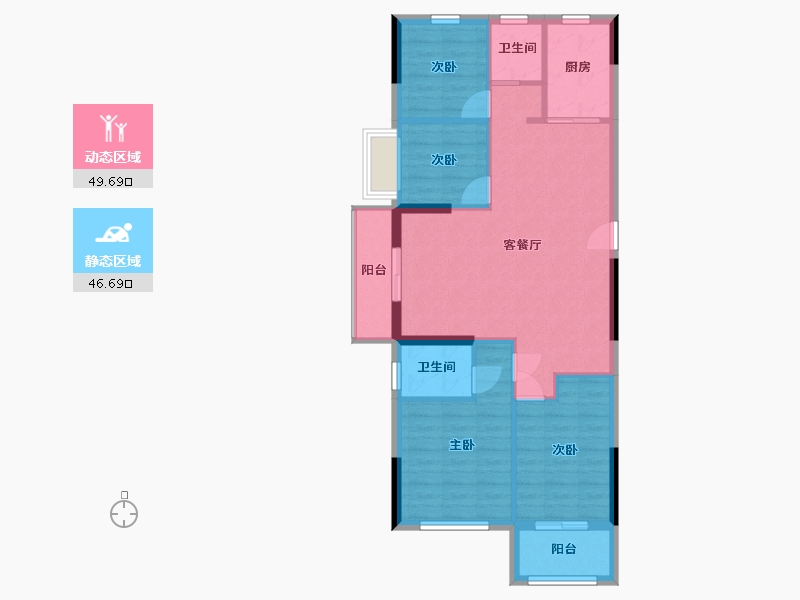 福建省-福州市-新榕金台郡-108.00-户型库-动静分区