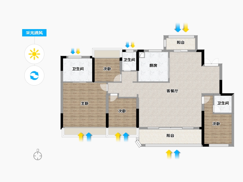 四川省-成都市-国贸蓉上-150.10-户型库-采光通风