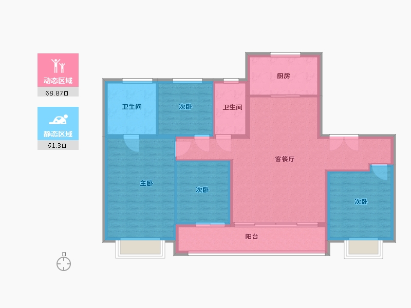 浙江省-宁波市-保利·明州瑧悦府-118.20-户型库-动静分区