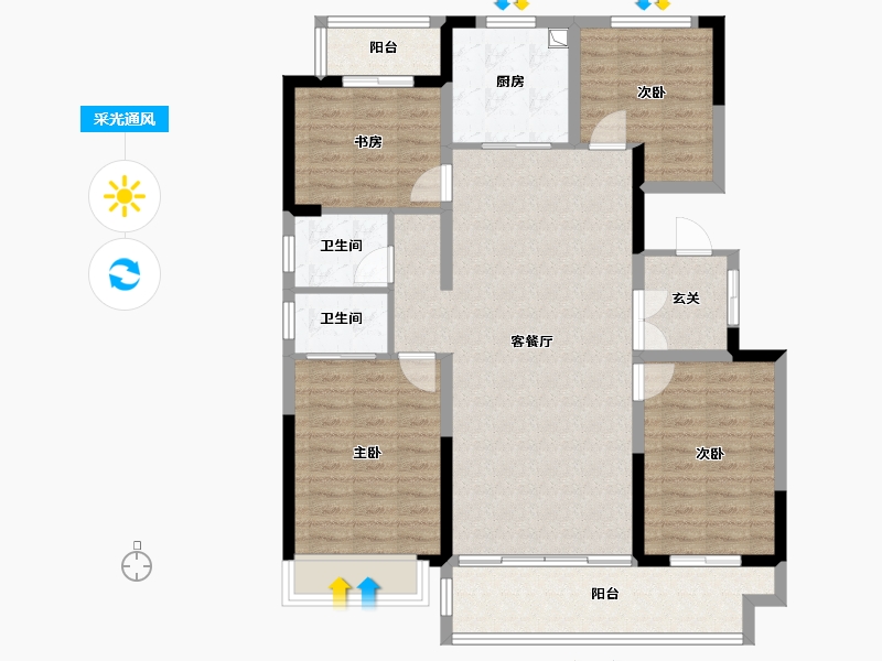 山东省-临沂市-开元上都-111.20-户型库-采光通风