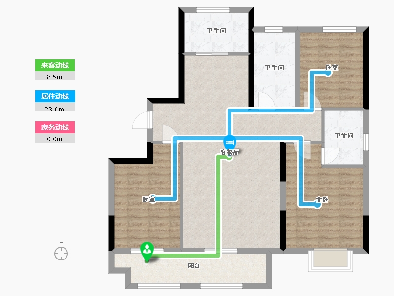 山东省-泰安市-中悦新城-104.57-户型库-动静线