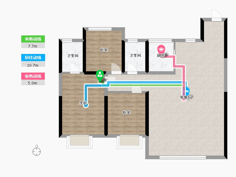 浙江省-温州市-滨江壹号-100.14-户型库-动静线