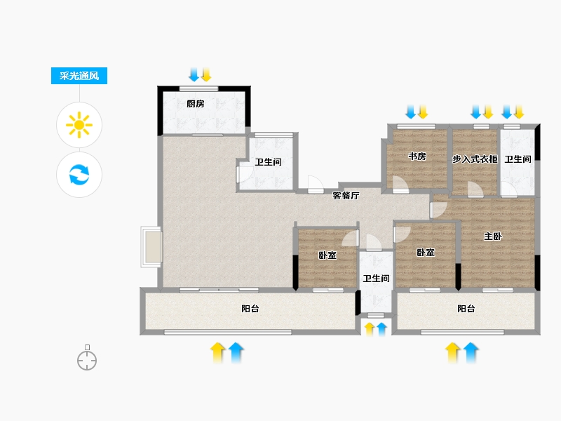 浙江省-宁波市-官山印小区-162.12-户型库-采光通风