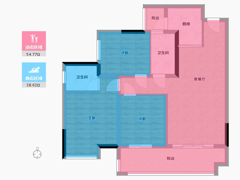 广西壮族自治区-桂林市-绿涛悦江湾-82.89-户型库-动静分区