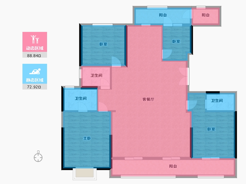 陕西省-咸阳市-璟樾府-146.57-户型库-动静分区