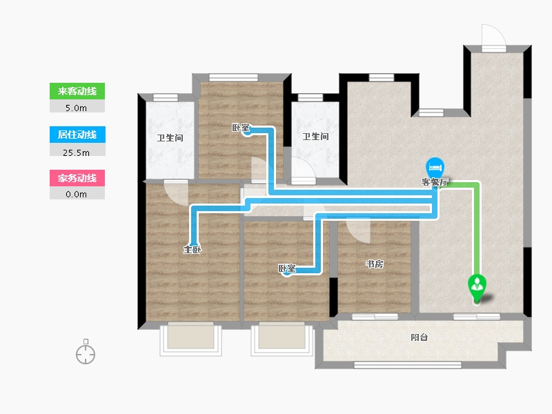 福建省-漳州市-建发璞云-93.57-户型库-动静线