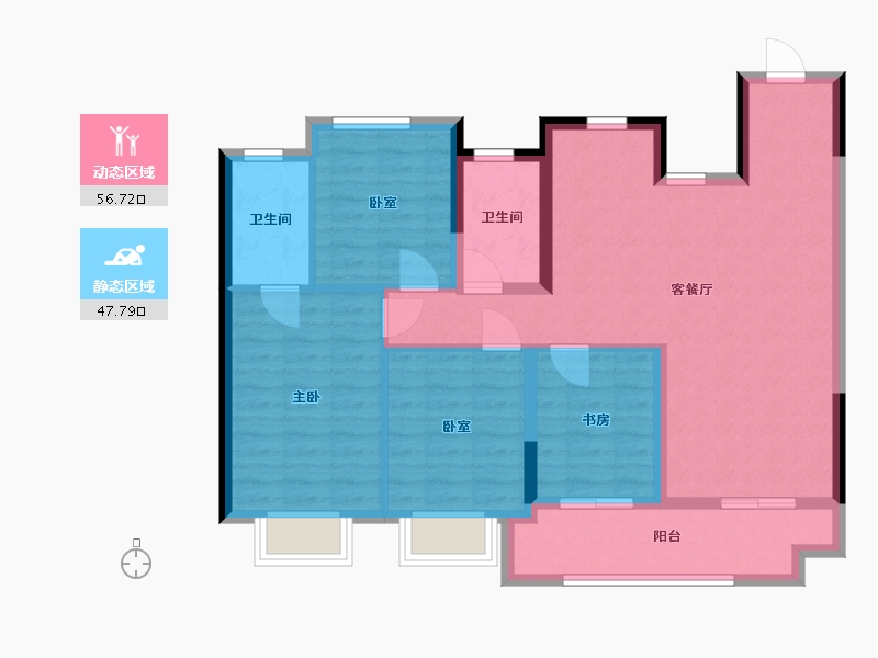 福建省-漳州市-建发璞云-93.57-户型库-动静分区