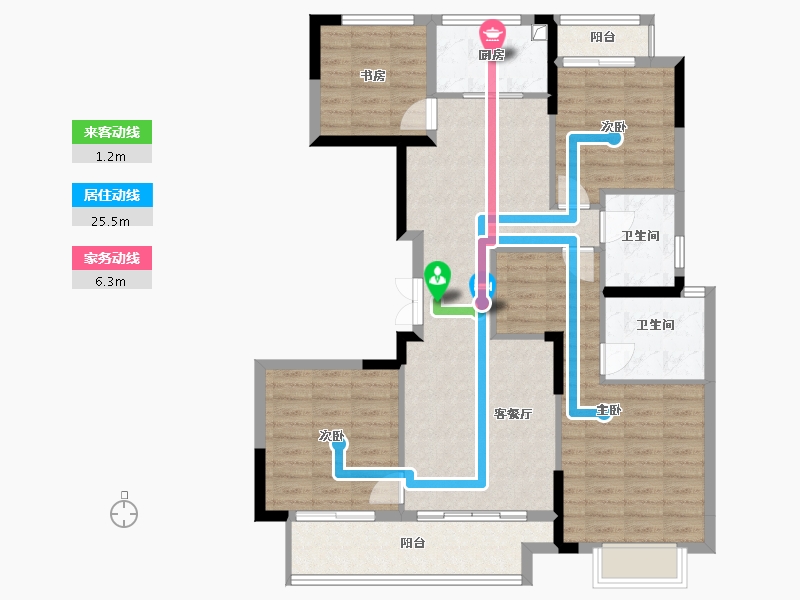 浙江省-金华市-绿城东阳玫瑰园-112.80-户型库-动静线