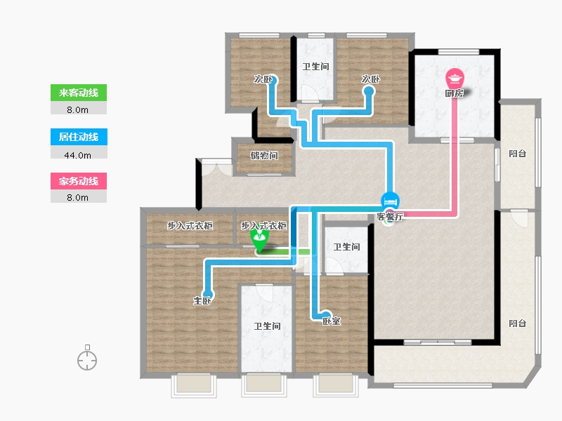 浙江省-台州市-东浦未来社区-207.97-户型库-动静线