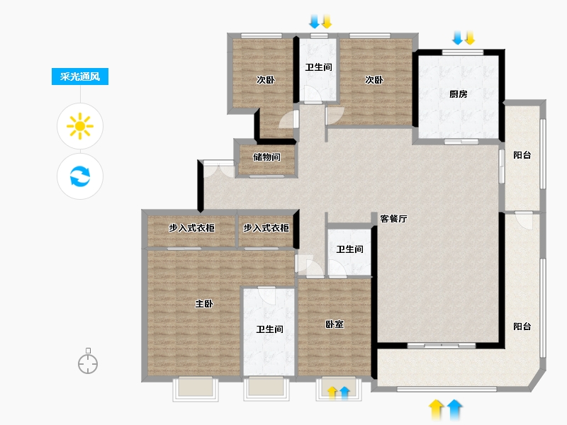 浙江省-台州市-东浦未来社区-207.97-户型库-采光通风