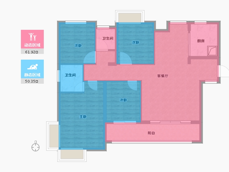 福建省-漳州市-建发朗云-100.81-户型库-动静分区