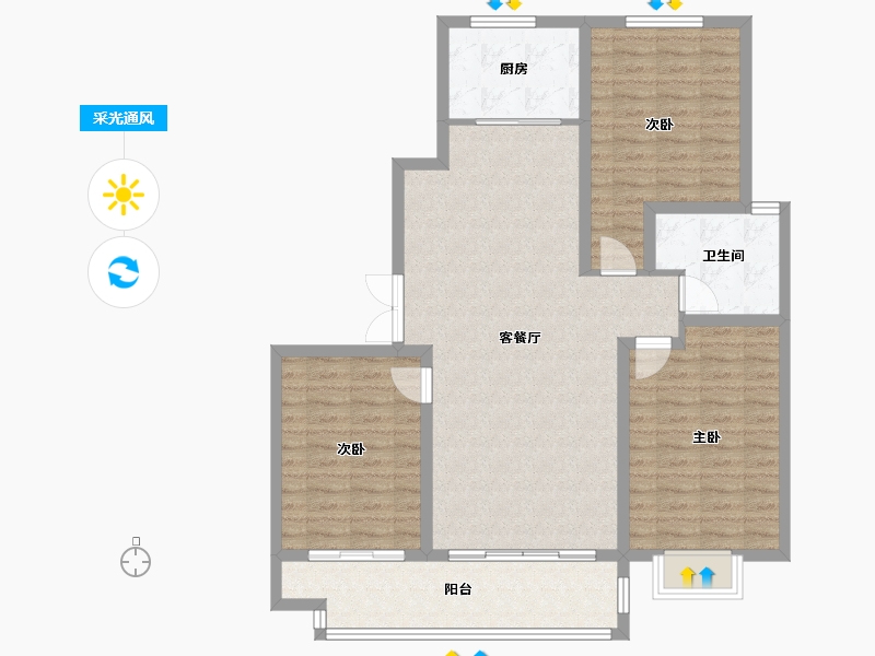 山东省-临沂市-史丹利文慧园-108.62-户型库-采光通风