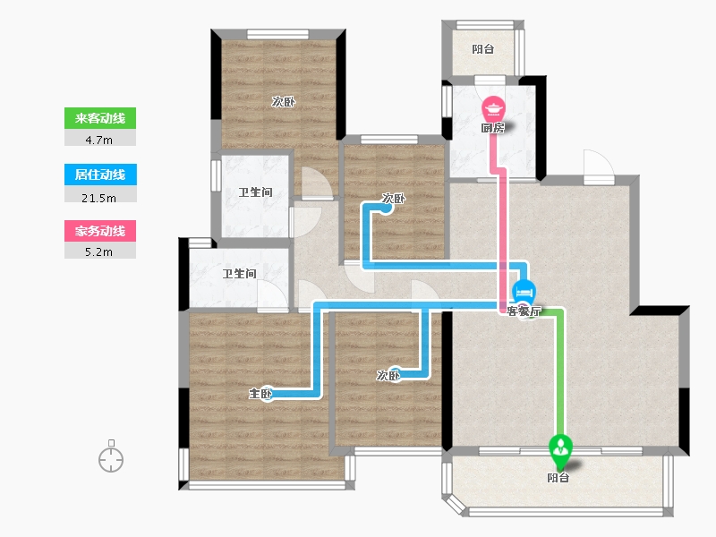 四川省-成都市-西璟天玺-106.06-户型库-动静线