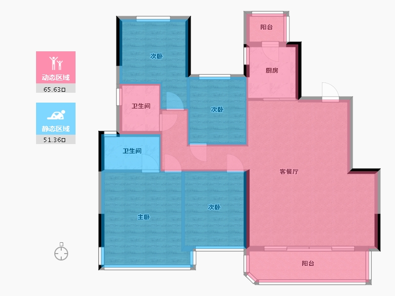 四川省-成都市-西璟天玺-106.06-户型库-动静分区