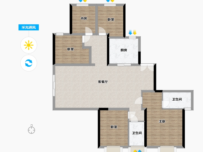 江西省-上饶市-东华·公园云墅-133.22-户型库-采光通风