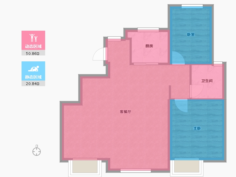 河北省-石家庄市-绿城·悦园-64.88-户型库-动静分区