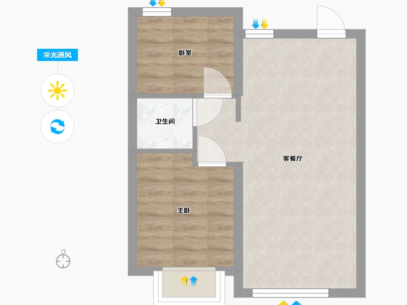 河北省-石家庄市-绿城·悦园-41.58-户型库-采光通风