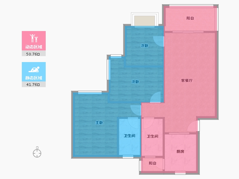 广东省-珠海市-岭秀城-84.80-户型库-动静分区