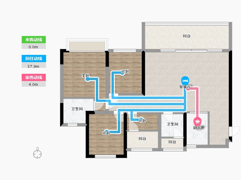 贵州省-遵义市-绿城中央花园-109.00-户型库-动静线