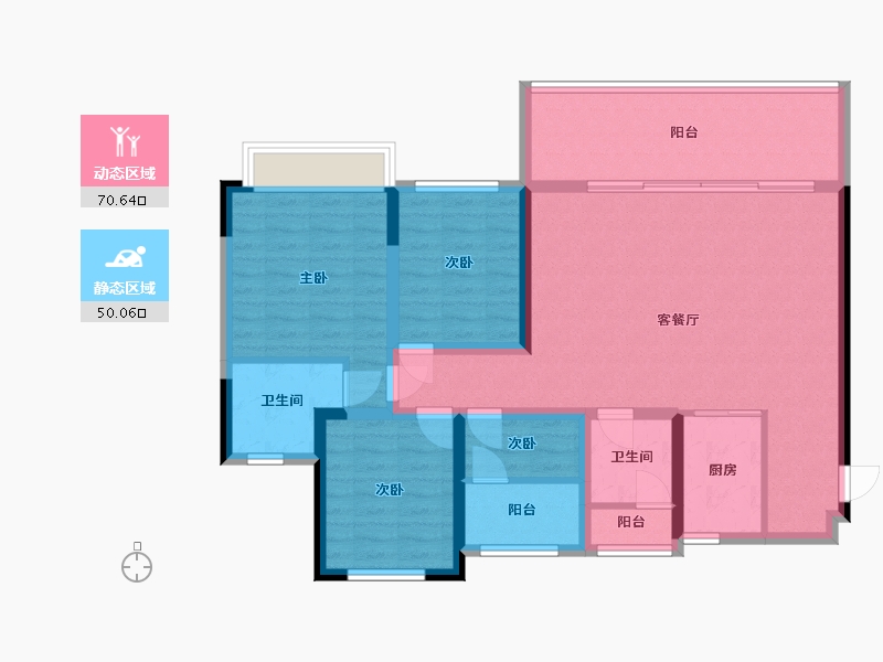 贵州省-遵义市-绿城中央花园-109.00-户型库-动静分区