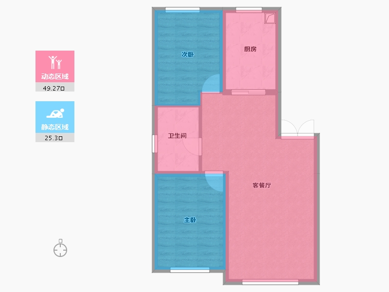 辽宁省-丹东市-凤凰首府A1A205-77.60-户型库-动静分区