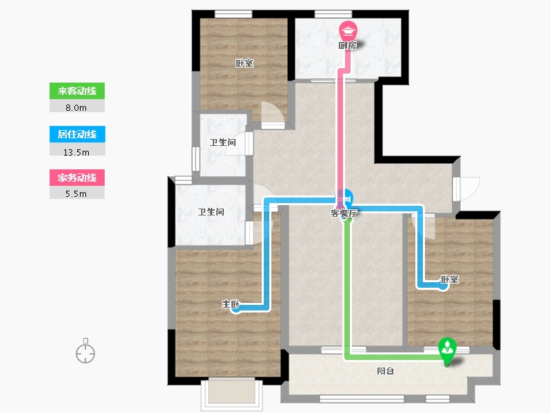 山东省-泰安市-中悦新城-96.45-户型库-动静线