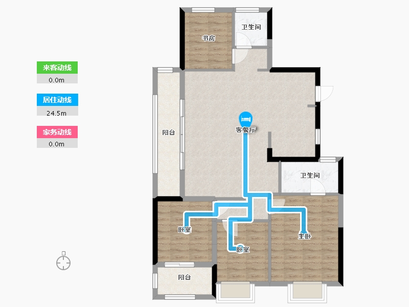 浙江省-杭州市-保利云珹臻悦府-104.44-户型库-动静线