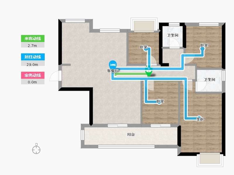 福建省-漳州市-建发璞云-93.96-户型库-动静线