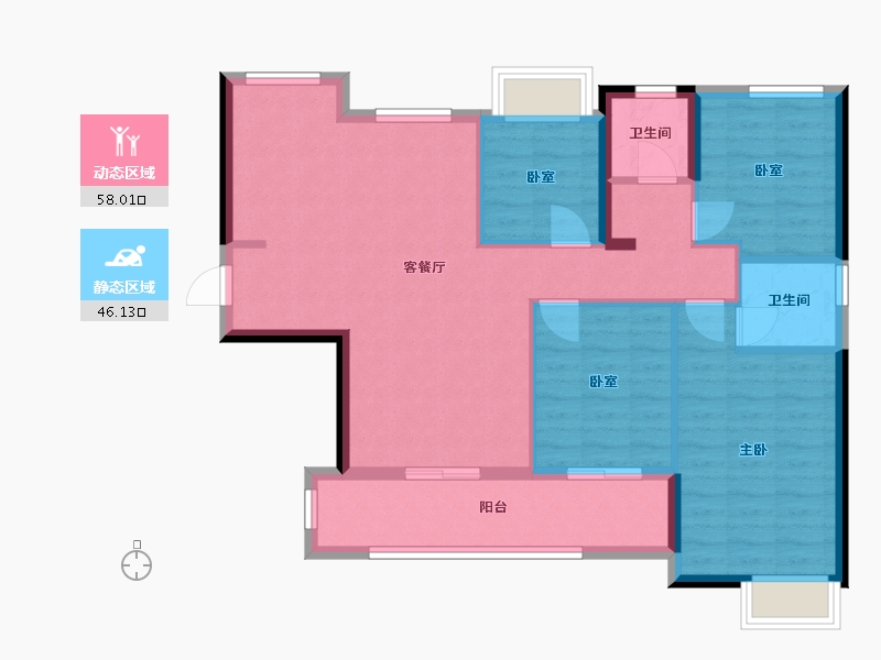 福建省-漳州市-建发璞云-93.96-户型库-动静分区