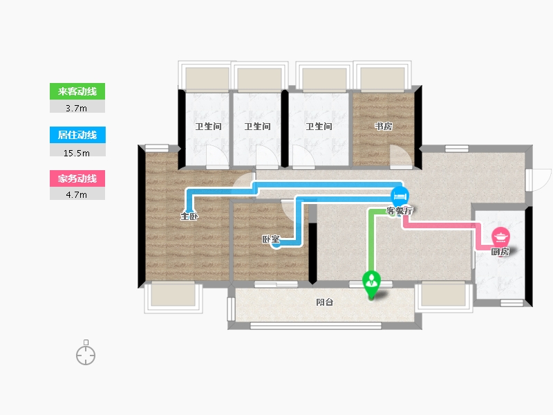 广东省-中山市-万科深业·湾中新城原墅-80.00-户型库-动静线