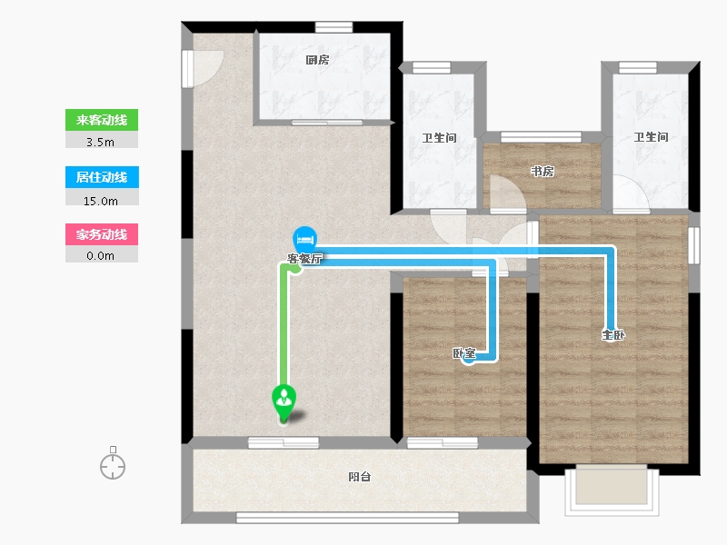 浙江省-温州市-绿城·龙港桂语江南-88.66-户型库-动静线