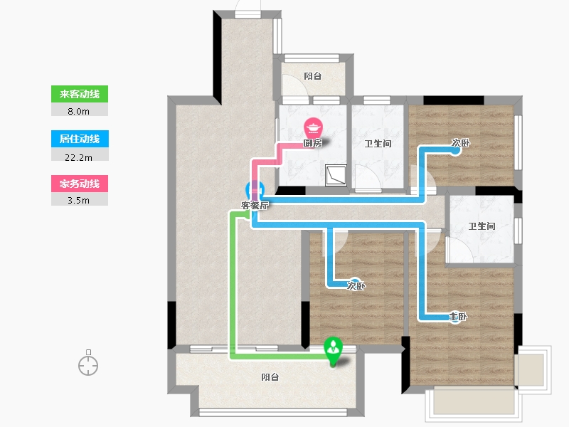 广西壮族自治区-桂林市-绿涛悦江湾-87.65-户型库-动静线