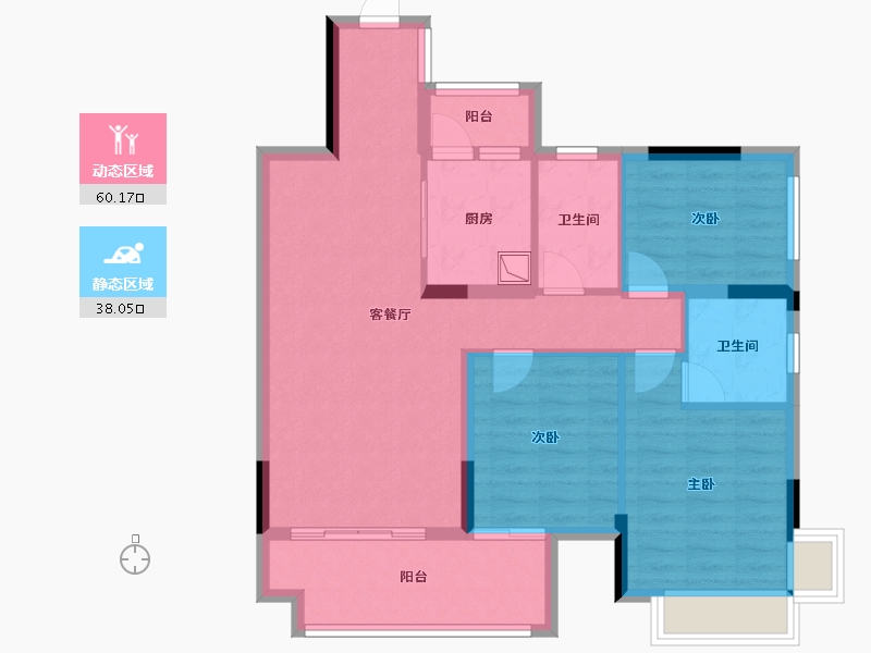 广西壮族自治区-桂林市-绿涛悦江湾-87.65-户型库-动静分区