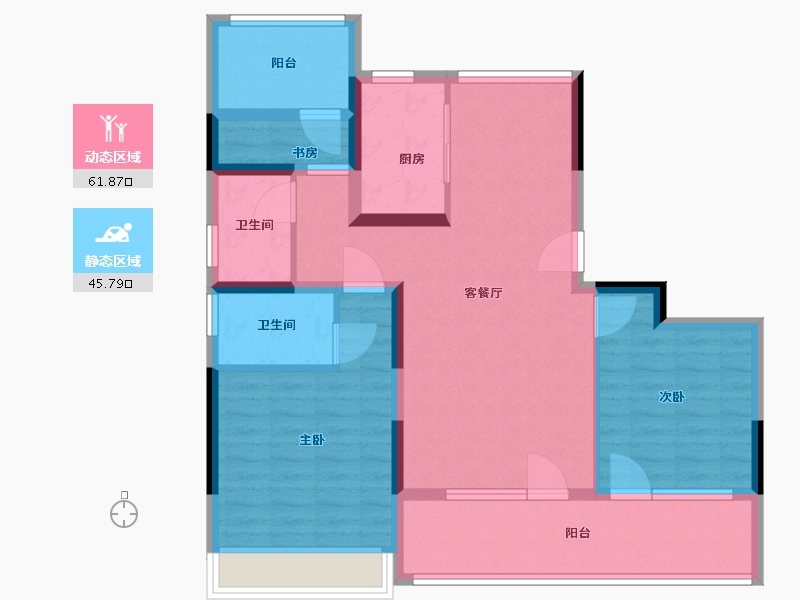 山东省-济宁市-运河春晓-95.68-户型库-动静分区