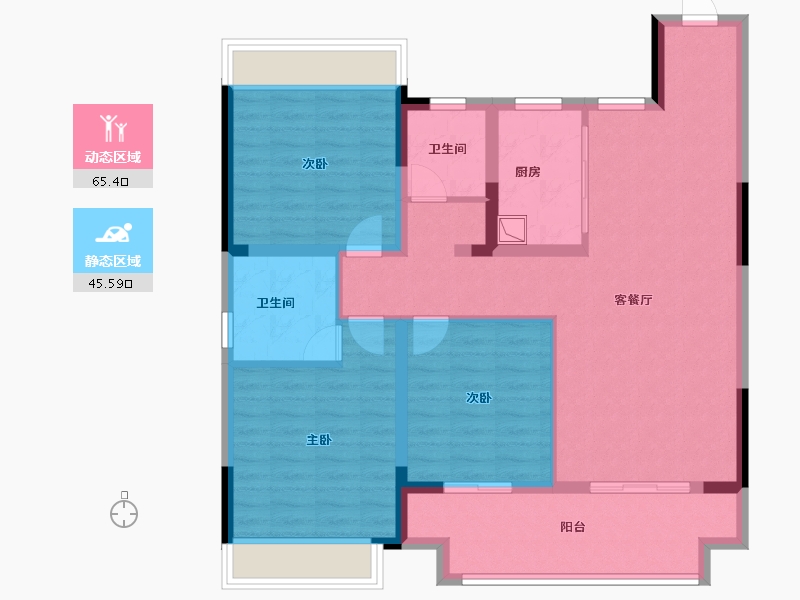 安徽省-宿州市-雲都壹号院-99.20-户型库-动静分区