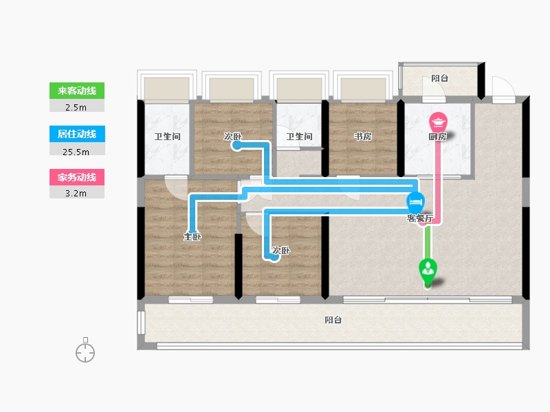 云南省-昆明市-建投春城華府-100.04-户型库-动静线