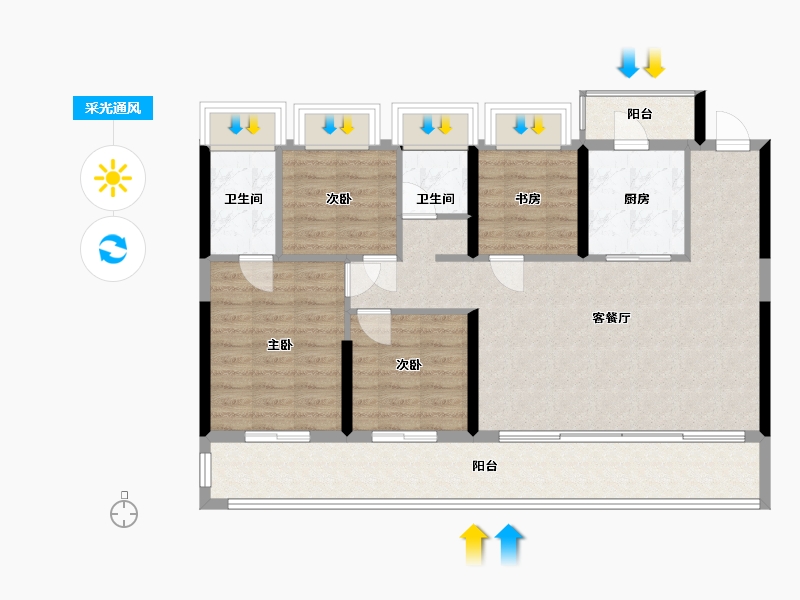 云南省-昆明市-建投春城華府-100.04-户型库-采光通风