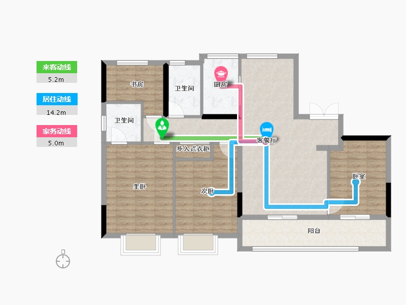 浙江省-温州市-绿城·龙港桂语江南-103.65-户型库-动静线