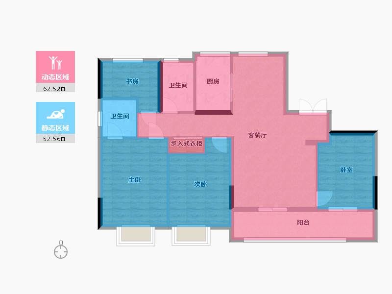 浙江省-温州市-绿城·龙港桂语江南-103.65-户型库-动静分区