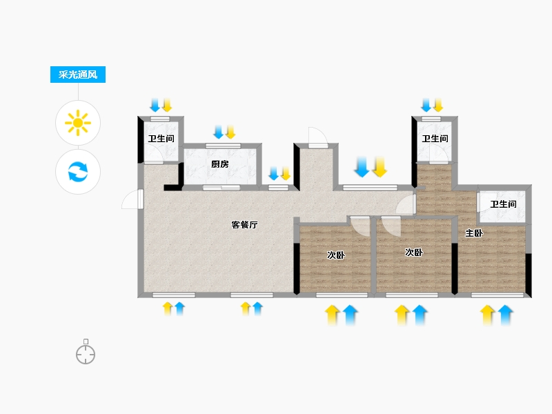 安徽省-宿州市-雲都壹号院-100.01-户型库-采光通风