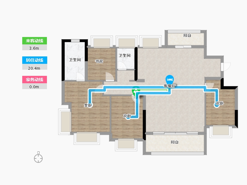 广东省-中山市-万科深业·湾中新城原墅-111.36-户型库-动静线