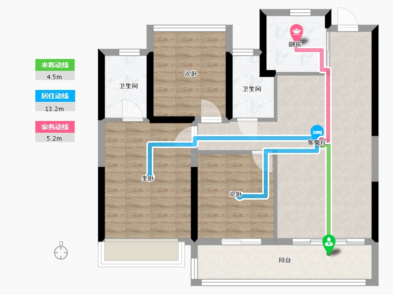 浙江省-温州市-滨江壹号-88.00-户型库-动静线