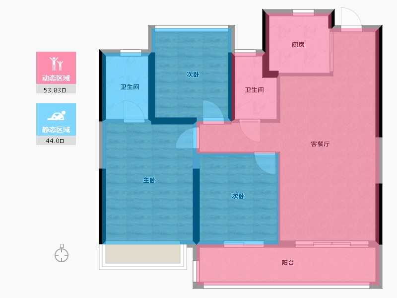 浙江省-温州市-滨江壹号-88.00-户型库-动静分区