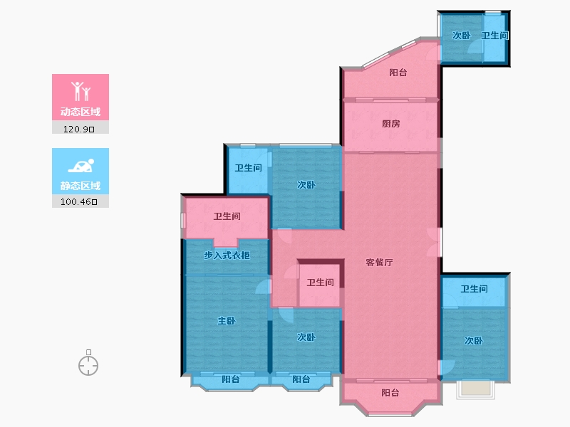 陕西省-西安市-曲江星河湾花园-202.27-户型库-动静分区