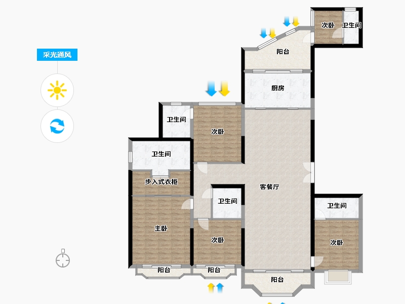 陕西省-西安市-曲江星河湾花园-202.27-户型库-采光通风